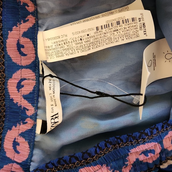 NWT Zara Colorful Printed Pull On Style Assymetric Mini Skirt - Picture 4 of 6